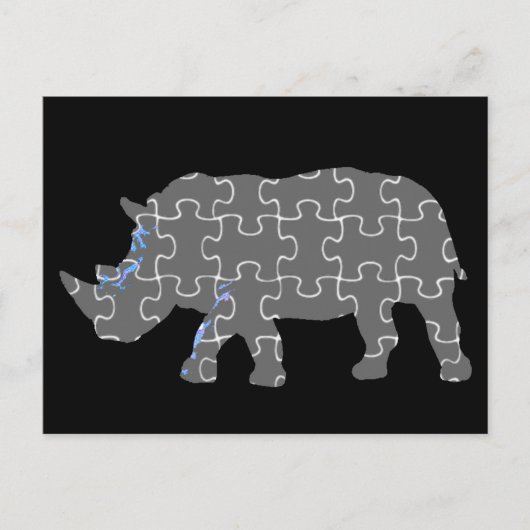 Rhino puzzel dierentuin briefkaart (Voorkant)