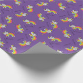 Rhino Rainbow Cute Kinder Rhinoceros Cadeaupapier (Hoek)