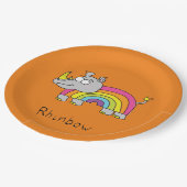 Rhino Rainbow Cute Kinder Rhinoceros Papieren Bordje (Gekanteld)