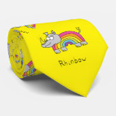 Rhino Rainbow Cute Kinder Stropdas (Opgerold)