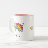 Rhino Rainbow Cute Kinder Tweekleurige Koffiemok (Voorkant links)