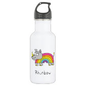 Rhino Rainbow Cute Kinder Waterfles (Voorkant)