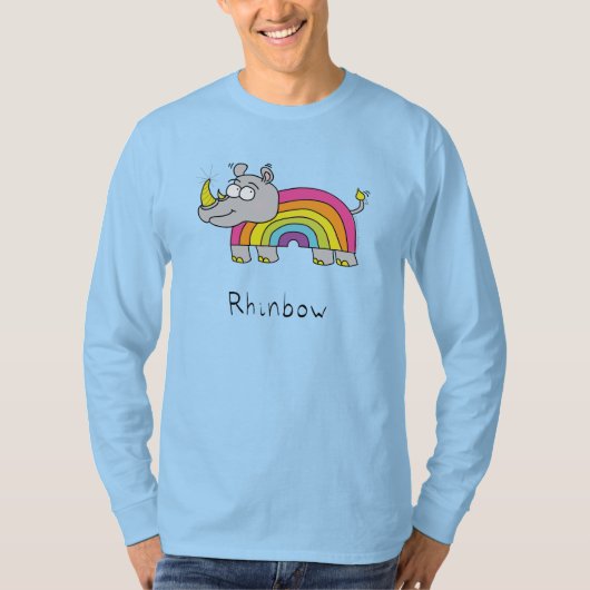 Rhino Rainbow Funny Cute Kinder Rhinoceros T-shirt (Voorkant)