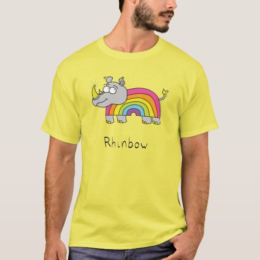 Rhino Rainbow Funny Kinder T-shirt (Voorkant)