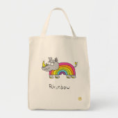 Rhino Rainbow Funny Kinder Tote Bag (Voorkant)