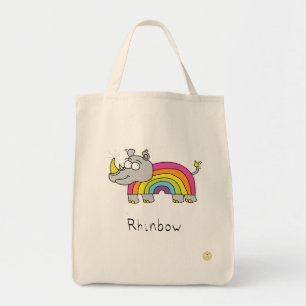 Rhino Rainbow Funny Kinder Tote Bag