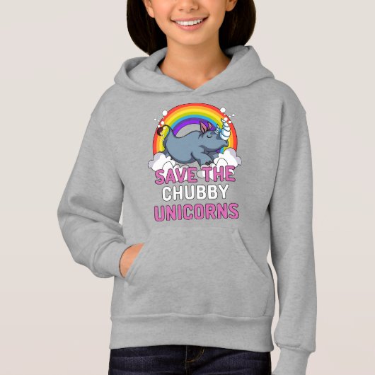 Rhino redt de Chubby Unicorns Magische Regenboog (Voorkant)