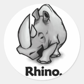 Rhino Rhino. Ronde Sticker