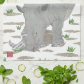 Rhino, Rhinoceros, Afrika, Dierlijk, Wild Theedoek (Gevouwen)