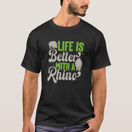 Rhino Rhinoceros Wilde Dier T-shirt (Voorkant)