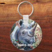 Rhino, Rhinos-regime. Button Sleutelhanger (Voorkant)