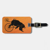 Rhino Riding a Bike Bagagelabel (Voorkant horizontaal)