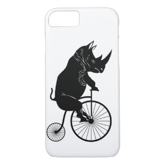 Rhino Riding Old Fashion Bike iPhone 8/7 Hoesje