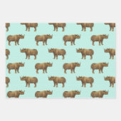 Rhino Royale Blue Safari Inpakpapier Vel (Voorkant)