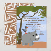 Rhino Safari uitnodiging (Voorkant / Achterkant)