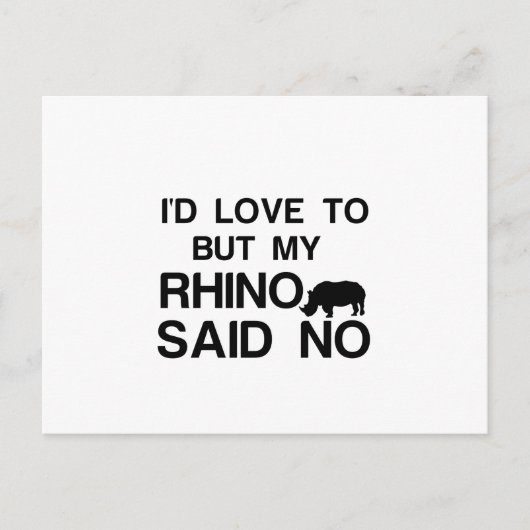 RHINO SAID NO BRIEFKAART (Voorkant)