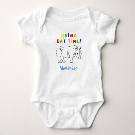 Rhino schattige baby-kostuums romper (Voorkant)