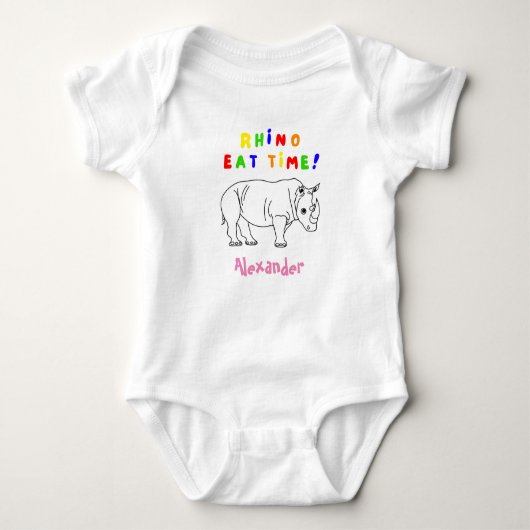 Rhino schattige baby-kostuums romper (Voorkant)