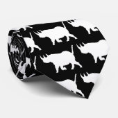 Rhino Silhouette, naar links gericht, zwarte achte Stropdas (Opgerold)