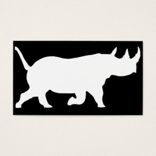 Rhino Silhouette, naar rechts gericht, zwarte acht Visitekaartje