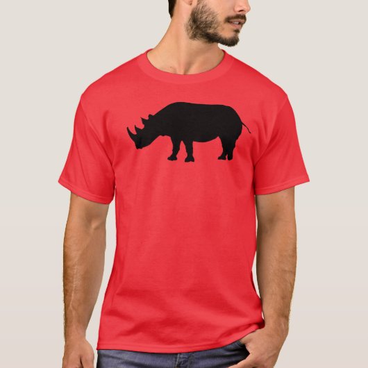 Rhino Silhouette Red T-Shirt (Voorkant)