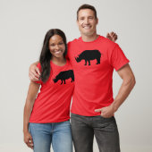 Rhino Silhouette Red T-Shirt (Unisex)