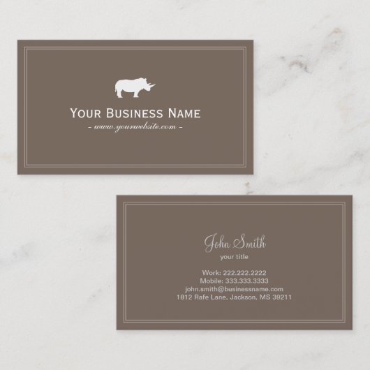 Rhino Simple Lijst Plain Classy Visitekaartje (Voorkant / Achterkant)