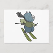 Rhino Skier Ski Briefkaart (Voorkant)