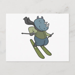Rhino Skier Ski Briefkaart