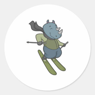 Rhino Skier Ski Ronde Sticker