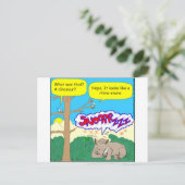 rhino snore cartoon briefkaart (Staand voorkant)
