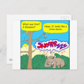 rhino snore cartoon briefkaart (Voorkant / Achterkant)