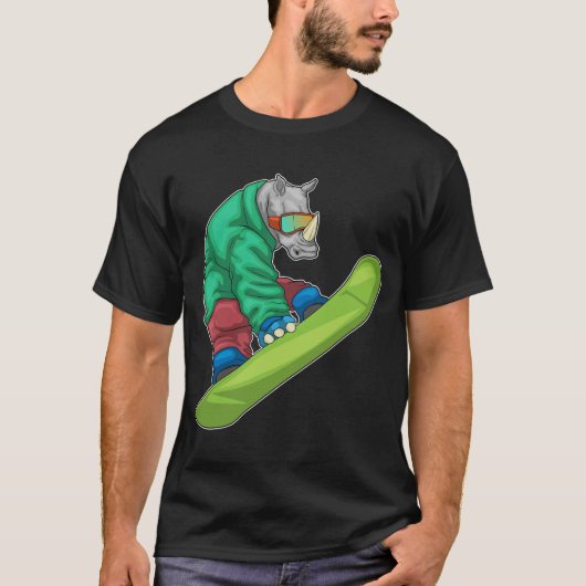 Rhino Snowboard Wintersport T-shirt (Voorkant)
