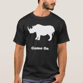 Rhino Spel Op Wit T-shirt