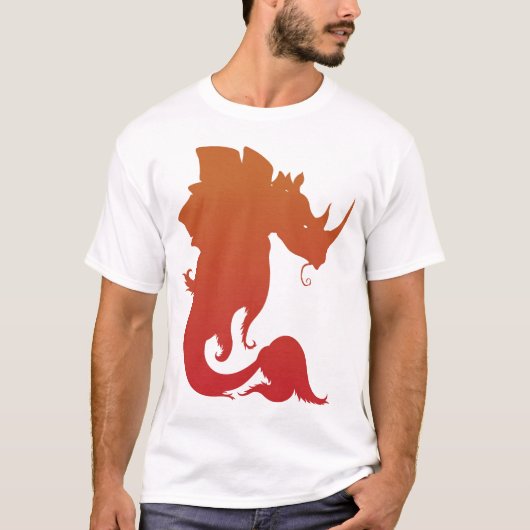 Rhino-Stego-Fish T-shirt (vuur) (Voorkant)