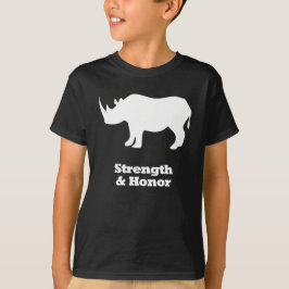 Rhino sterkte en eer wit t-shirt