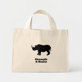 Rhino-sterkte en zwart gekleurd mini tote bag