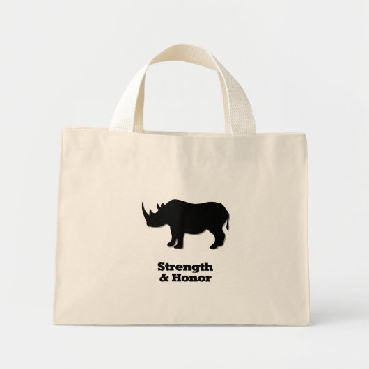 Rhino-sterkte en zwart gekleurd mini tote bag (Voorkant)