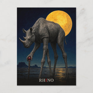 Rhino Stok gotische Surrealist Briefkaart