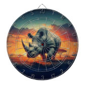 Rhino Sunset Safari Dartbord (Voorkant)