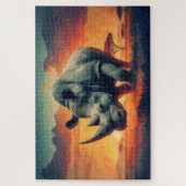 Rhino Sunset Safari Legpuzzel (Verticaal)