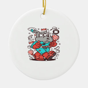 Rhino Super Snoep Keramisch Ornament