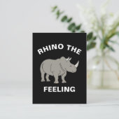 Rhino The Feeling Funny Wildlife Rhinoceros Pun Briefkaart (Staand voorkant)