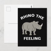 Rhino The Feeling Funny Wildlife Rhinoceros Pun Briefkaart (Voorkant / Achterkant)