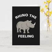 Rhino The Feeling Funny Wildlife Rhinoceros Pun Kaart (Gele Bloem)