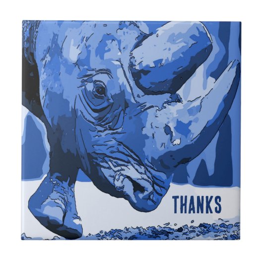 Rhino Tile, kijk, personaliseer je Tegeltje (Voorkant)