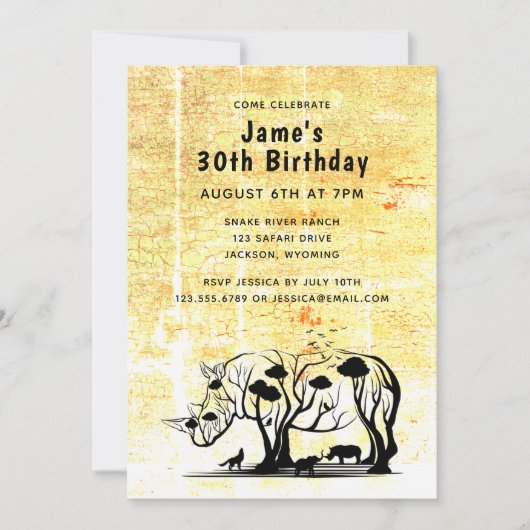 Rhino Tree Silhouette Kaart (Voorkant)