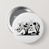 Rhino Tree Silhouette Ronde Button 7,6 Cm (Voorkant /achterkant)