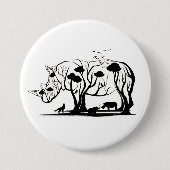 Rhino Tree Silhouette Ronde Button 7,6 Cm (Voorkant)