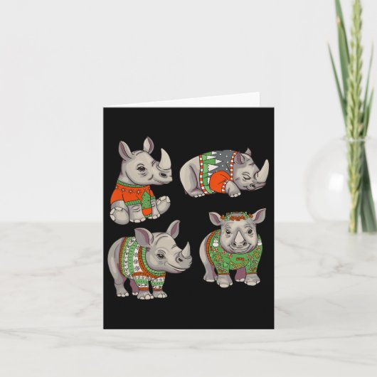 Rhino Ugly Christmas Sweater Contest Kaart (Voorkant)
